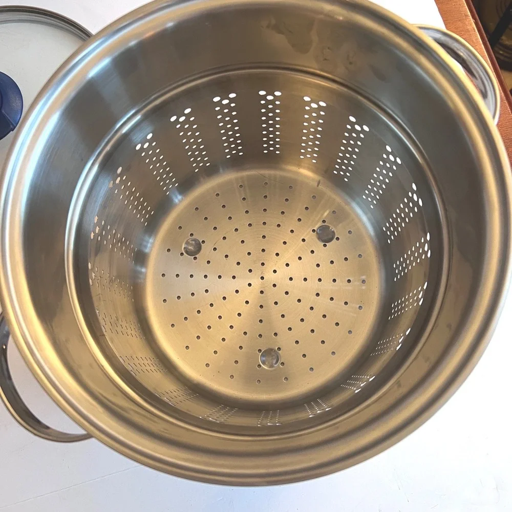 VTG T-Fal SEB Diffusal 7.5L Stainless Steel Steamer Stock Pot France 3 Pc Set